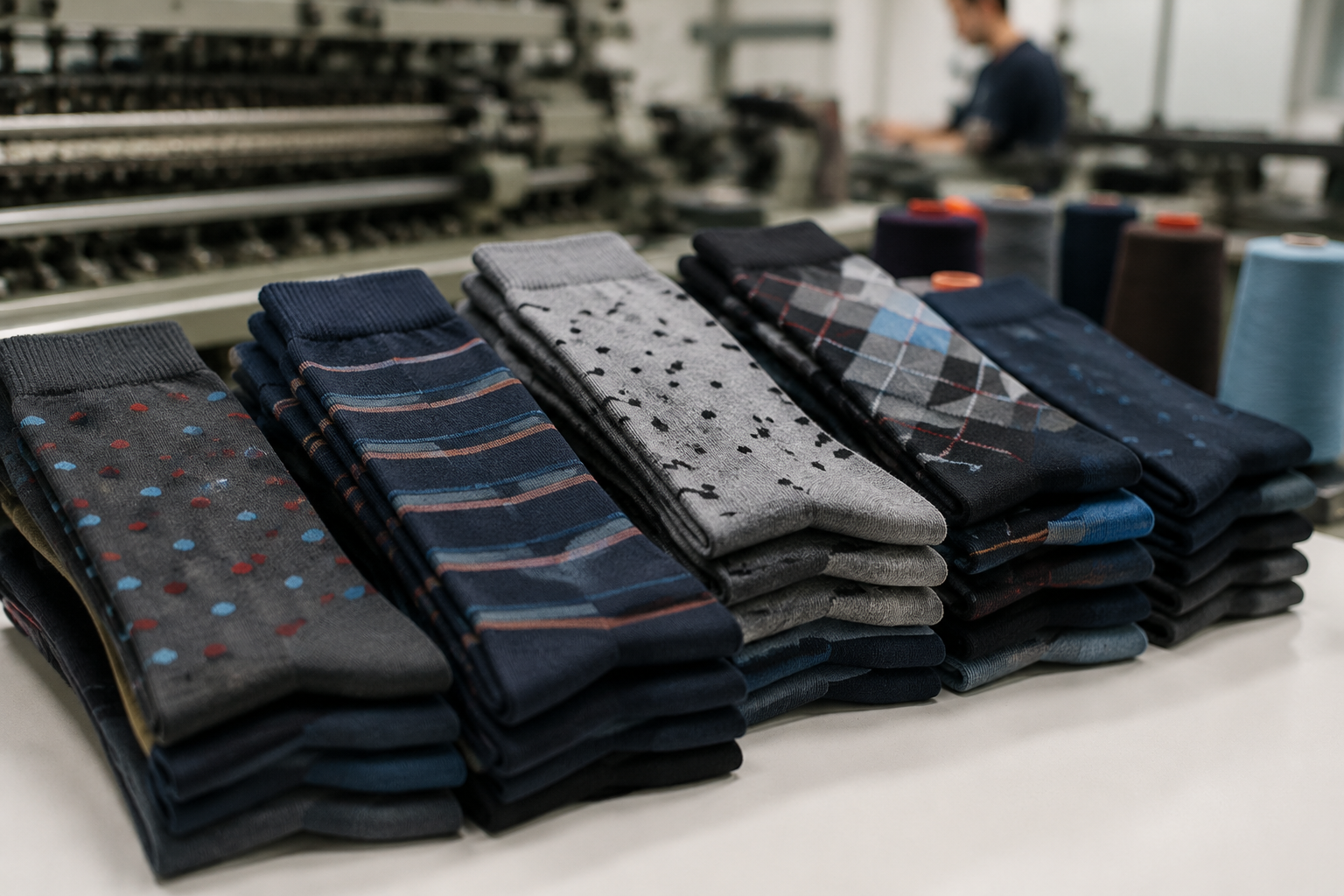Custom Dress Socks for Retail Brands: Bulk Factory Guide