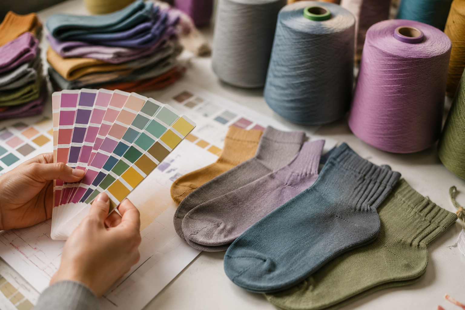 How to Order Socks by Pantone Shade for Retail Color Lines
