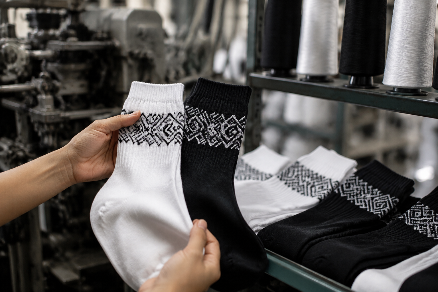 Jacquard Logo Socks: Knit-In Branding Limits