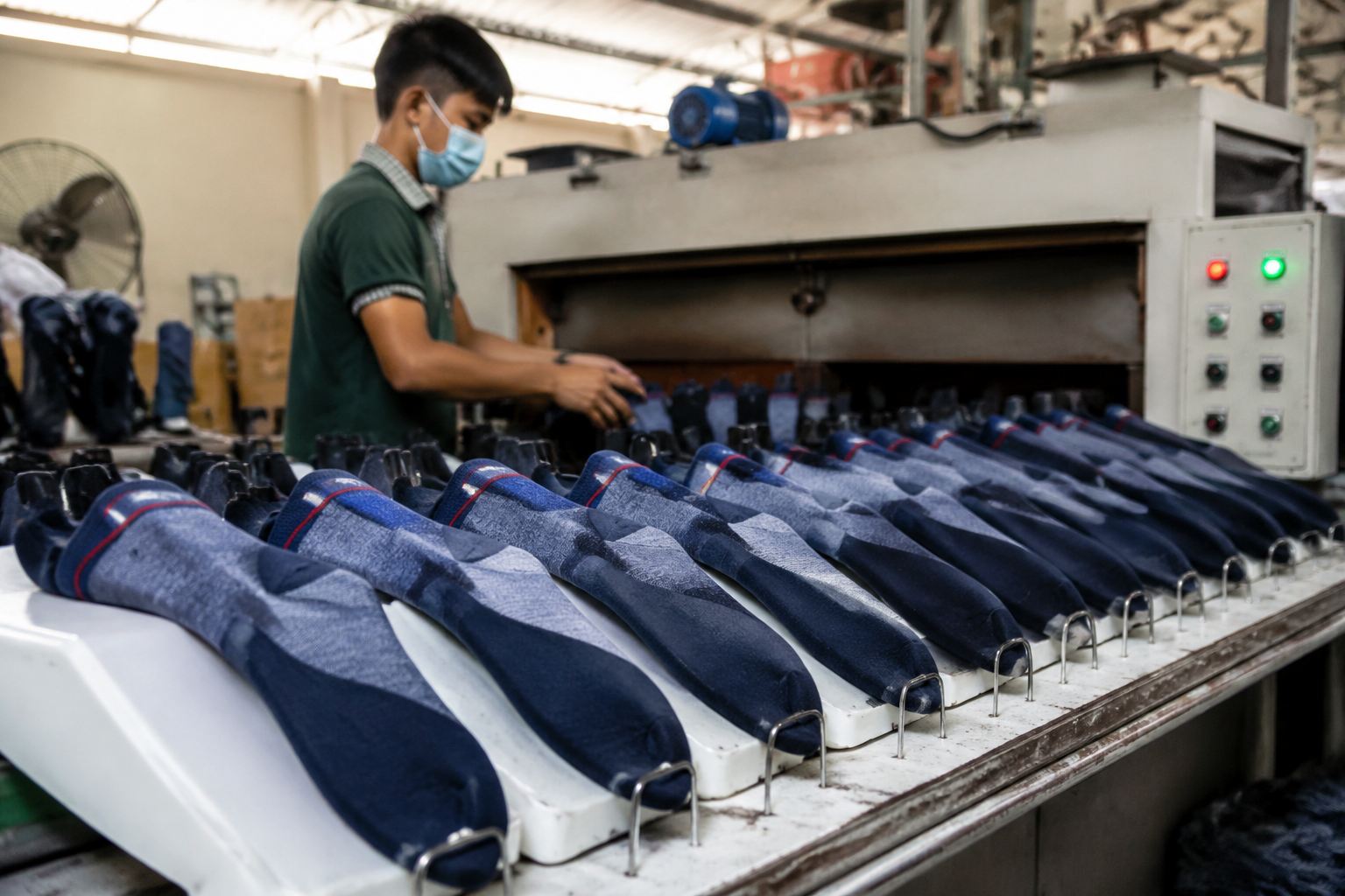 Sock Boarding and Heat Setting Before Export Packing