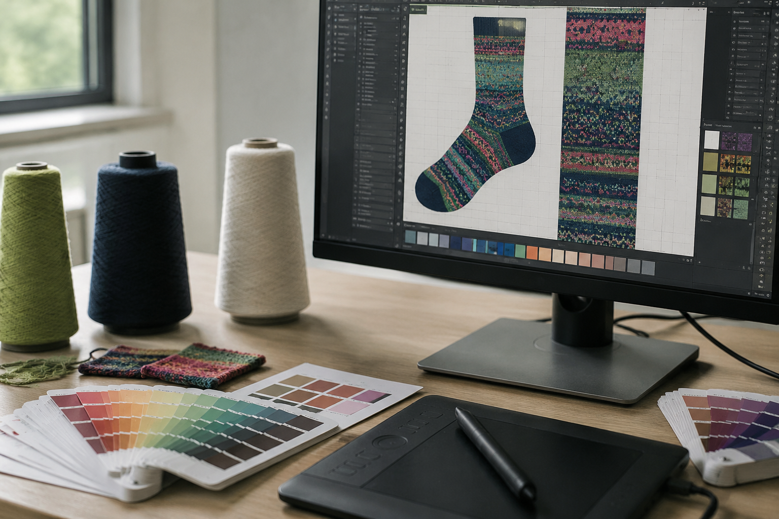 ZheSock Custom Sock Design Process Computer CAD